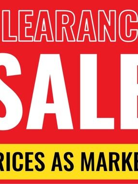 Clearance SALE Bold Red & White Sign